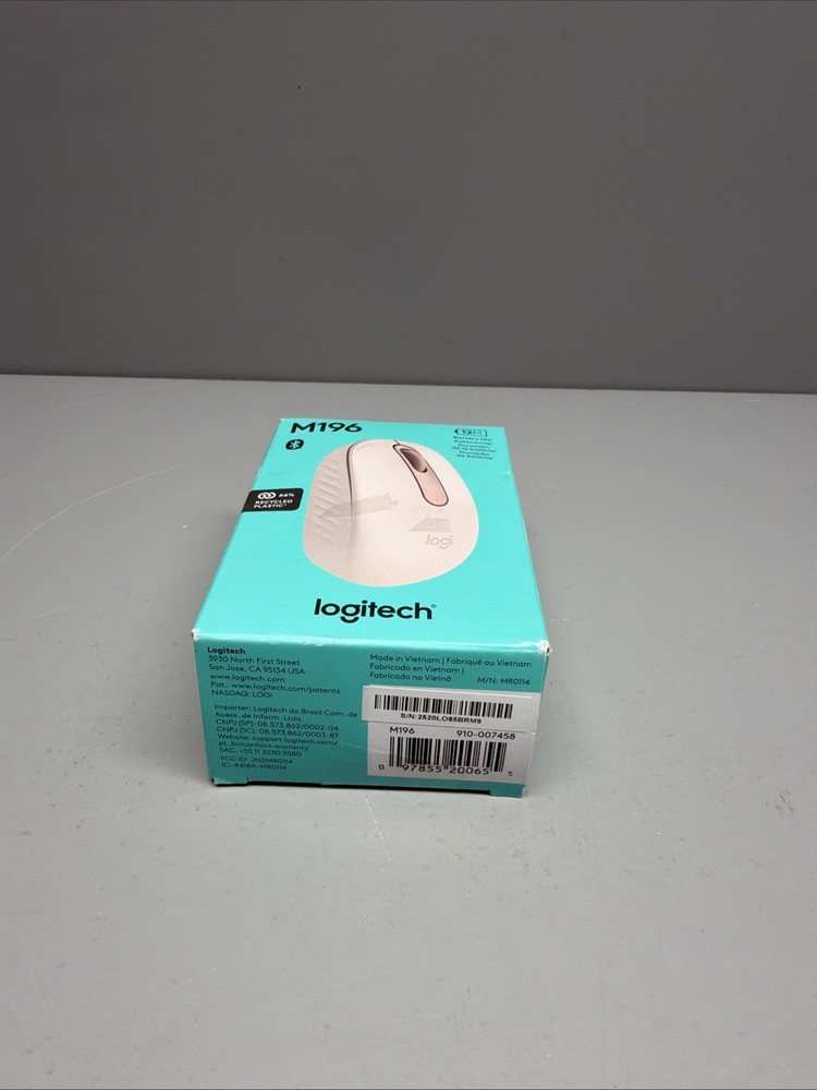 Logitech M196 Lightweight Bluetooth Wireless Optical Mouse Pink/Rose Compact New