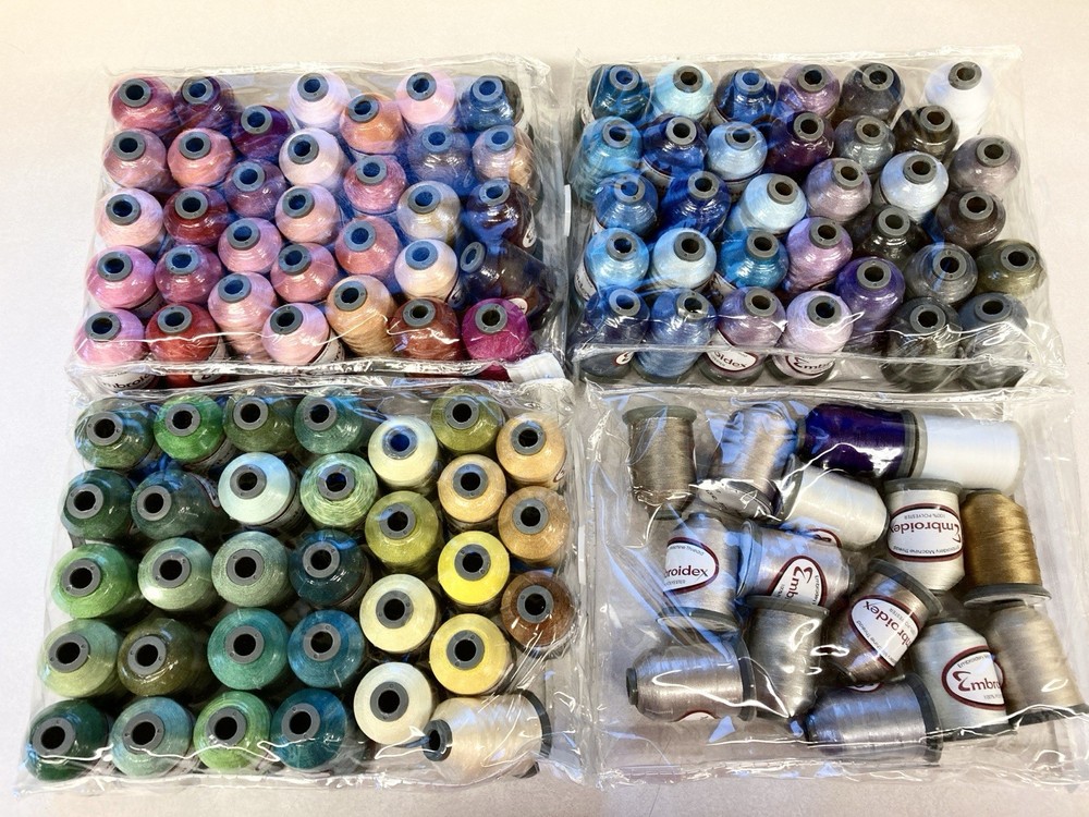 LOT OF 100+ Spools - 1000M/Spool Embroidery Machine Thread Polyester Multicolor