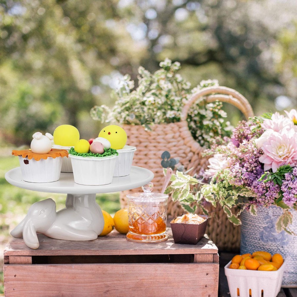 Cupcake Stand, Easter Decorations, Ceramic Dessert Plates for Eggs and Cookie...