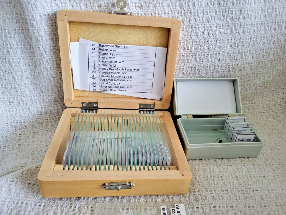 Celestron 25 Prepared Microscope Slide Kit with Storage Case  #44410 & More-B