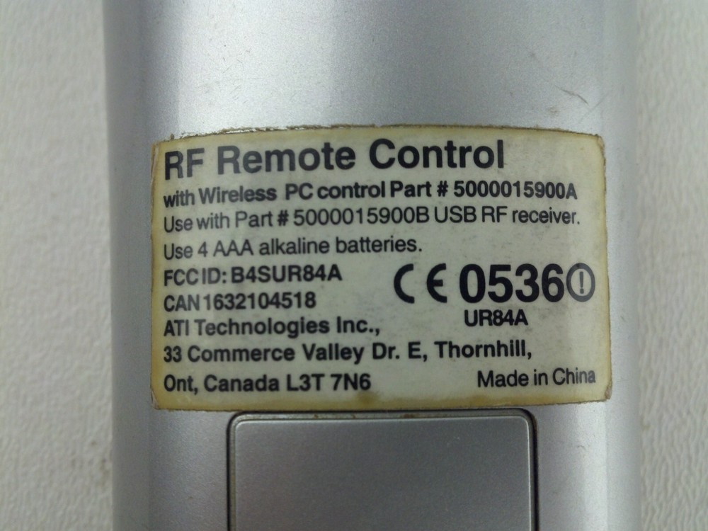 ATI Silver Wireless RF Remote Control