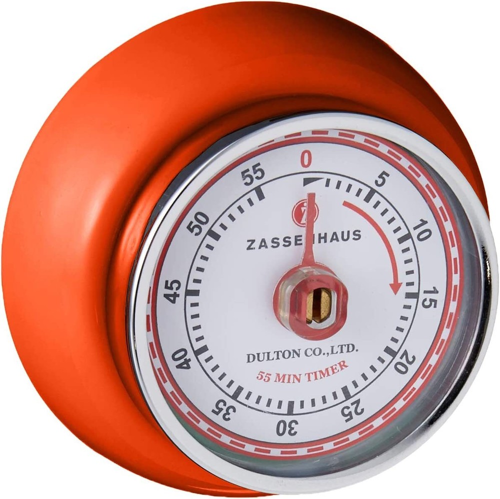 Zassenhaus Magnetic Retro Kitchen Timer, Orange - New