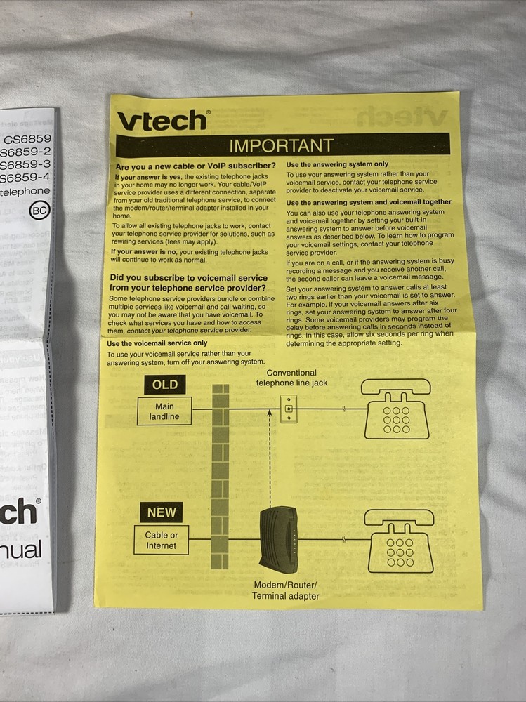 vtech CS6859 Abridged User's Manual
