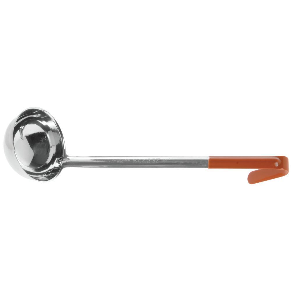 HUBERT Ladle Stainless with Orange Handle 8 oz - 12"L