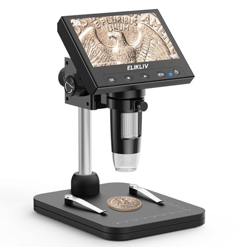 Digital Coin Microscope 4.3" LCD 1000x Magnifier, 8 LED Lights, PC Compatible