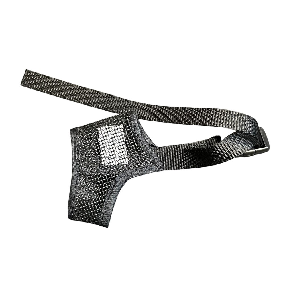 Small Dog Muzzle Size 3 Black Mesh Adjustable Nylon Strap Custom Fit Breathable