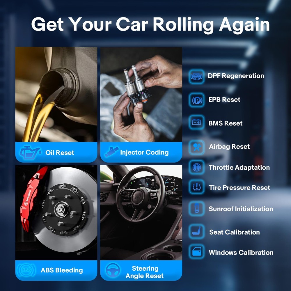 TOPDON TopScan PRO Mid-level Diagnostic Tool Injector Coding,Tire Pressure Reset