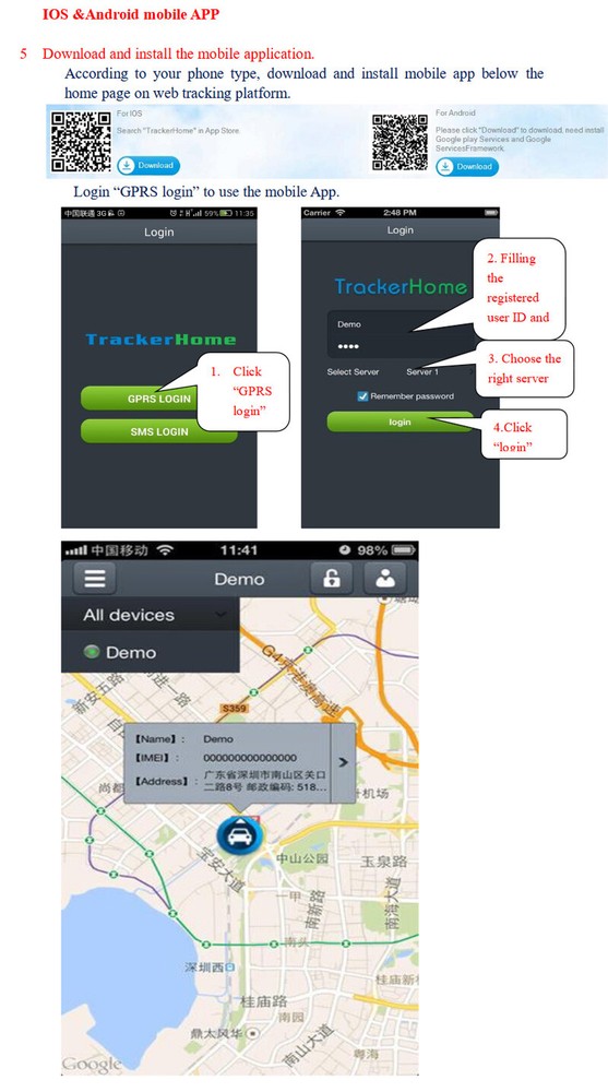 Coban tracker Web platform service fee 10 year Android IOS App for coban