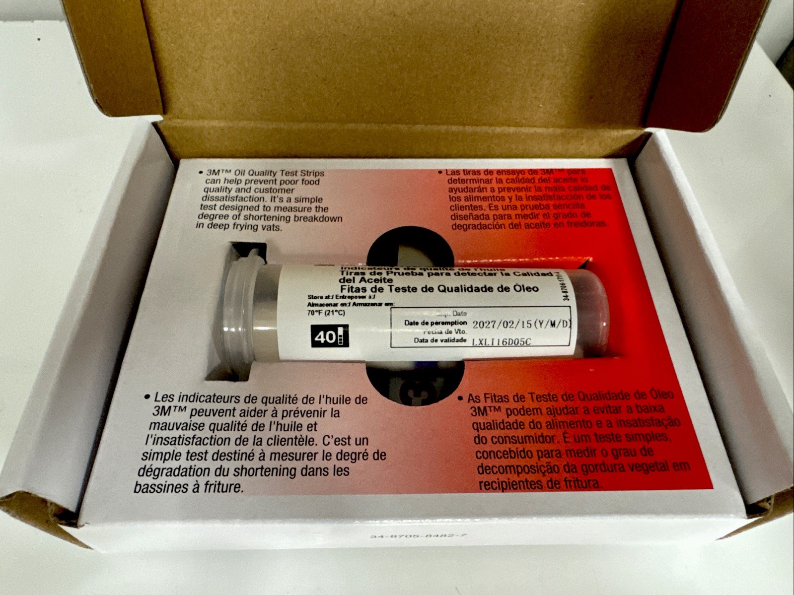 TEST KIT, OIL FRY 40 STRIPS & 1 VIAL, 3M