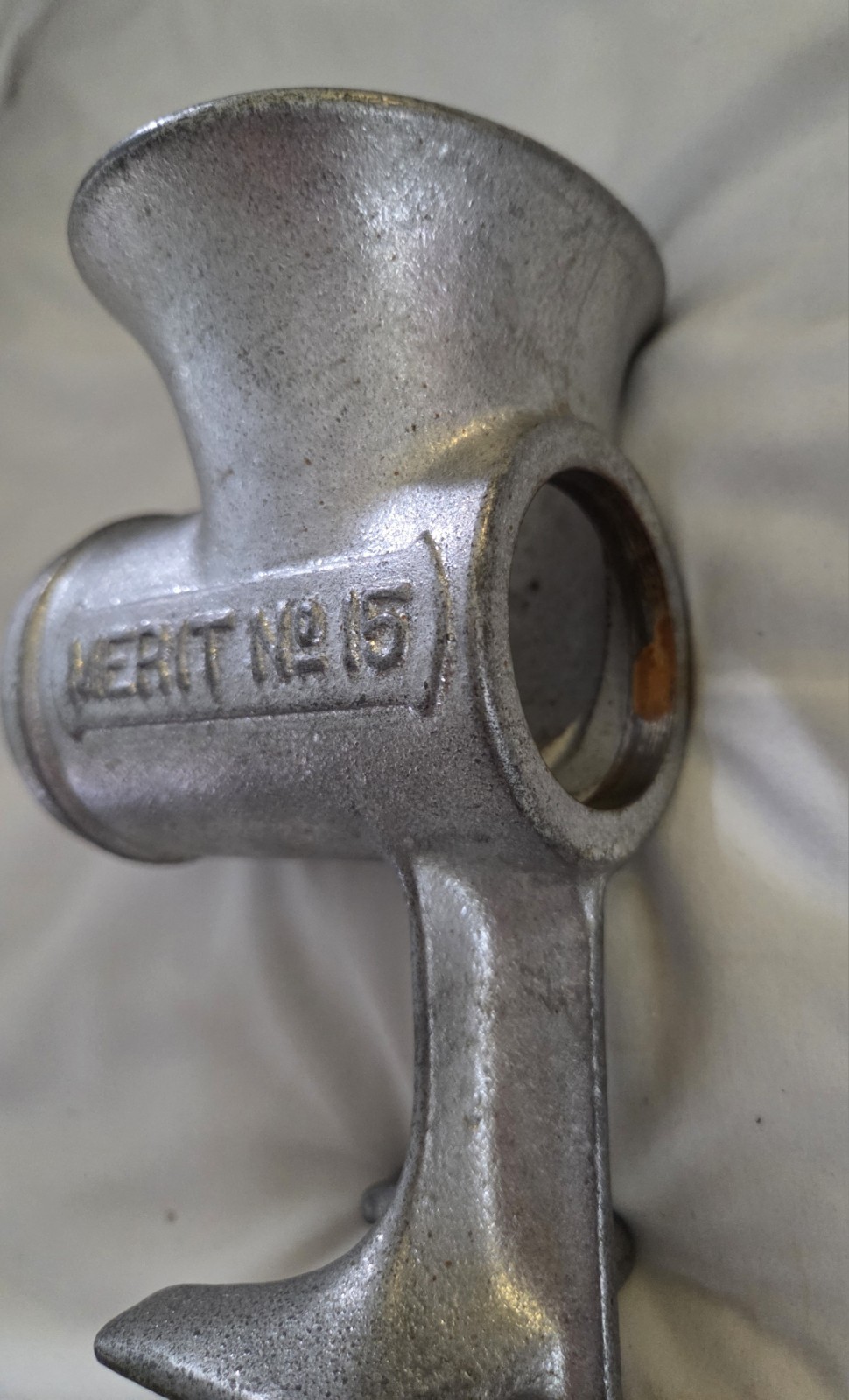 VINTAGE 1930s MERIT #15 CAST IRON COUNTER TOP MEAT GRINDER