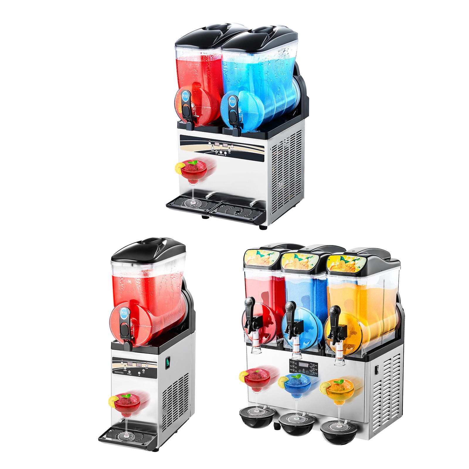 Uimoso Commercial Frozen Drink Slushy Machine 15L/30L/45L Slushie Beverage Maker