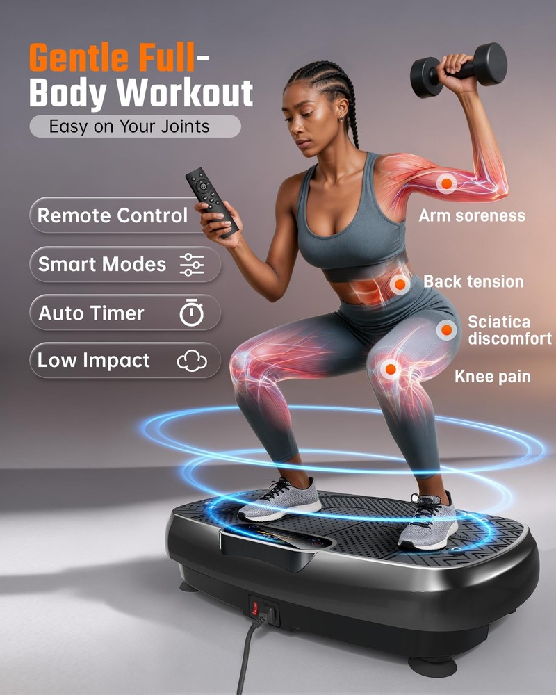 Vibration Plate Exercise Machine, Full Body Workout Vibrating Platform for We...