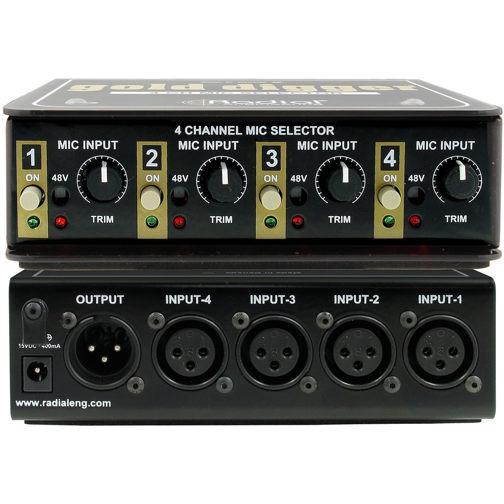 Radial Gold Digger Passive 4-Channel Mic Selector
