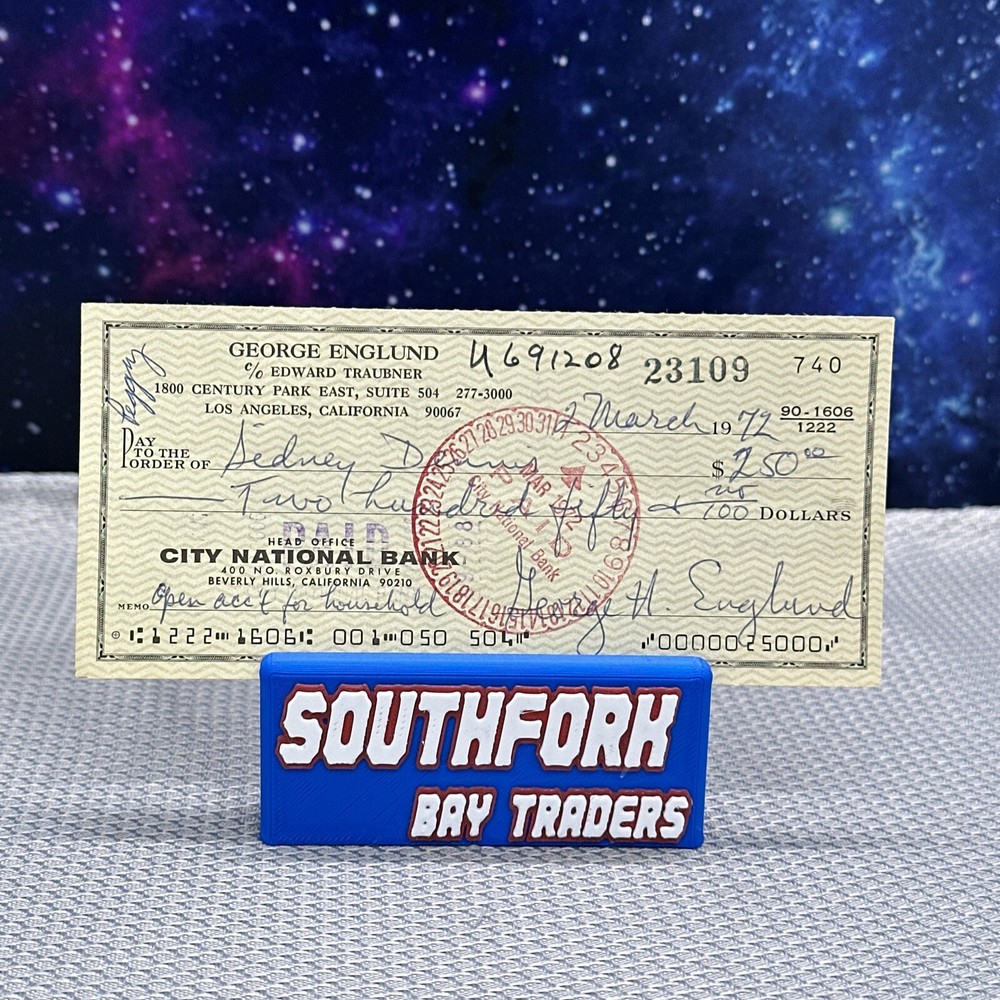 Director GEORGE H. ENGLUND Signed Personal Check JSA Certified