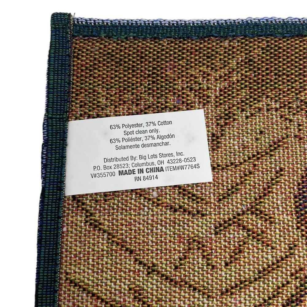 Christmas Tapestry Placemats Set Of 2 Multicolor Winter Scenery Rectangular