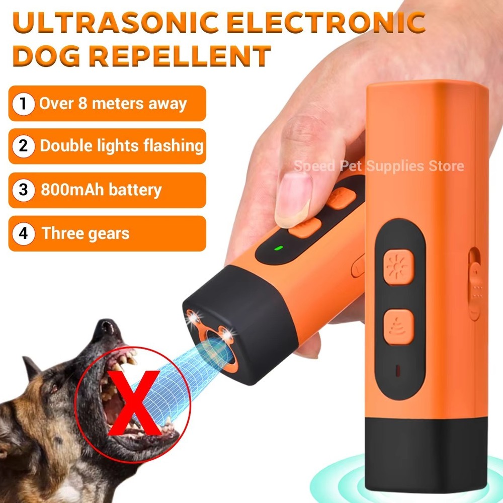 Rechargeable Ultrasonic Dog Bark Control Training Repeller LED Flashlight 🐕
