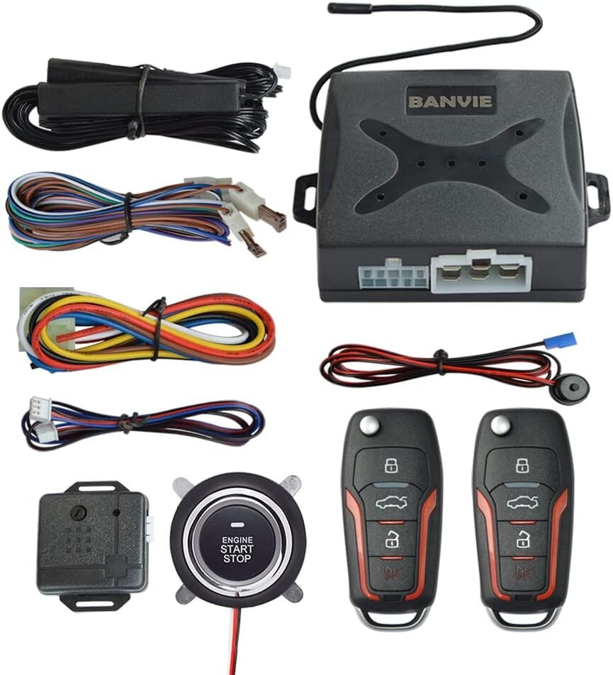 Push Button Start Ignition Kit - Comprehensive Car Alarm & Remote Control System