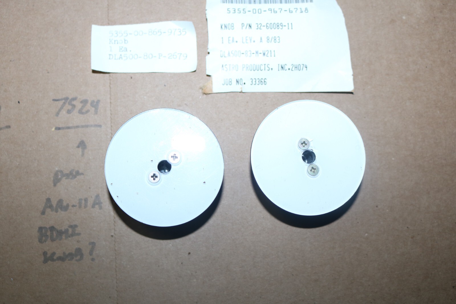 HTF!! Vintage NOS F-4 Phantom weapons control panel selector knobs pair