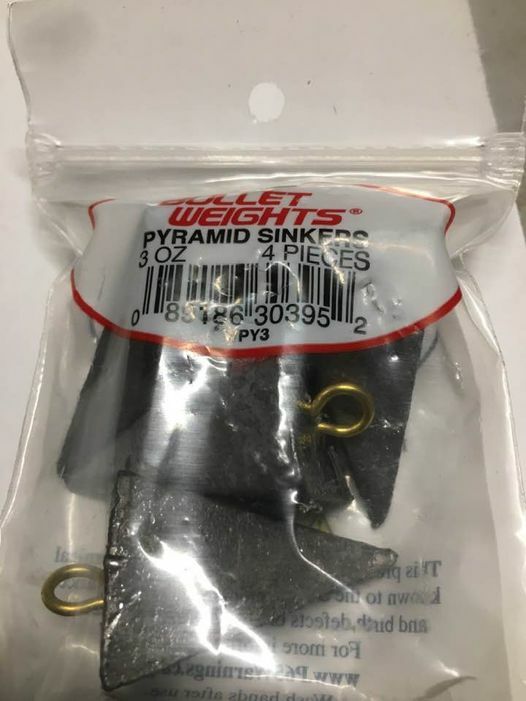 BULLET WEIGHTS 3oz PYRAMID SINKER 4 count package