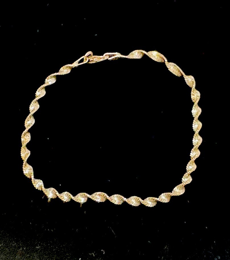 Vintage 925 Solid Sterling Silver Twisted Rope Braid Bangle Bracelet 7” -