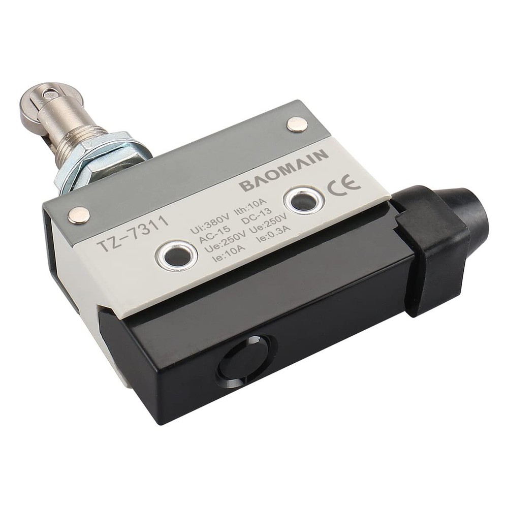 Baomain Limit Switch Panel Mount Roller Plunger Momentary Type SPDT 1NC+1NO...