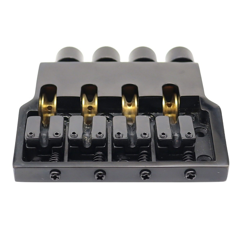 Headless 4string Electric Bass Roller Tailpiece Bridge set Fixed Hardtail Saddle