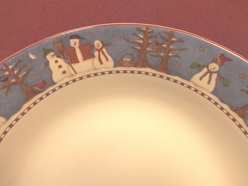 Sakura Dinnerware Snowman Pattern Soup Bowl 7 1/2"