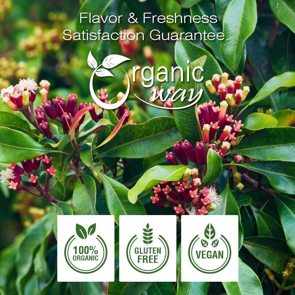 Organic Way Hand Selected Cloves Whole - Organic, Kosher & USDA Certified