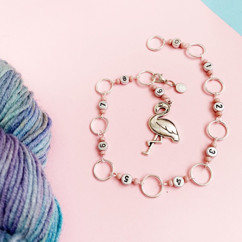 Flamingo chain row counter for knitting