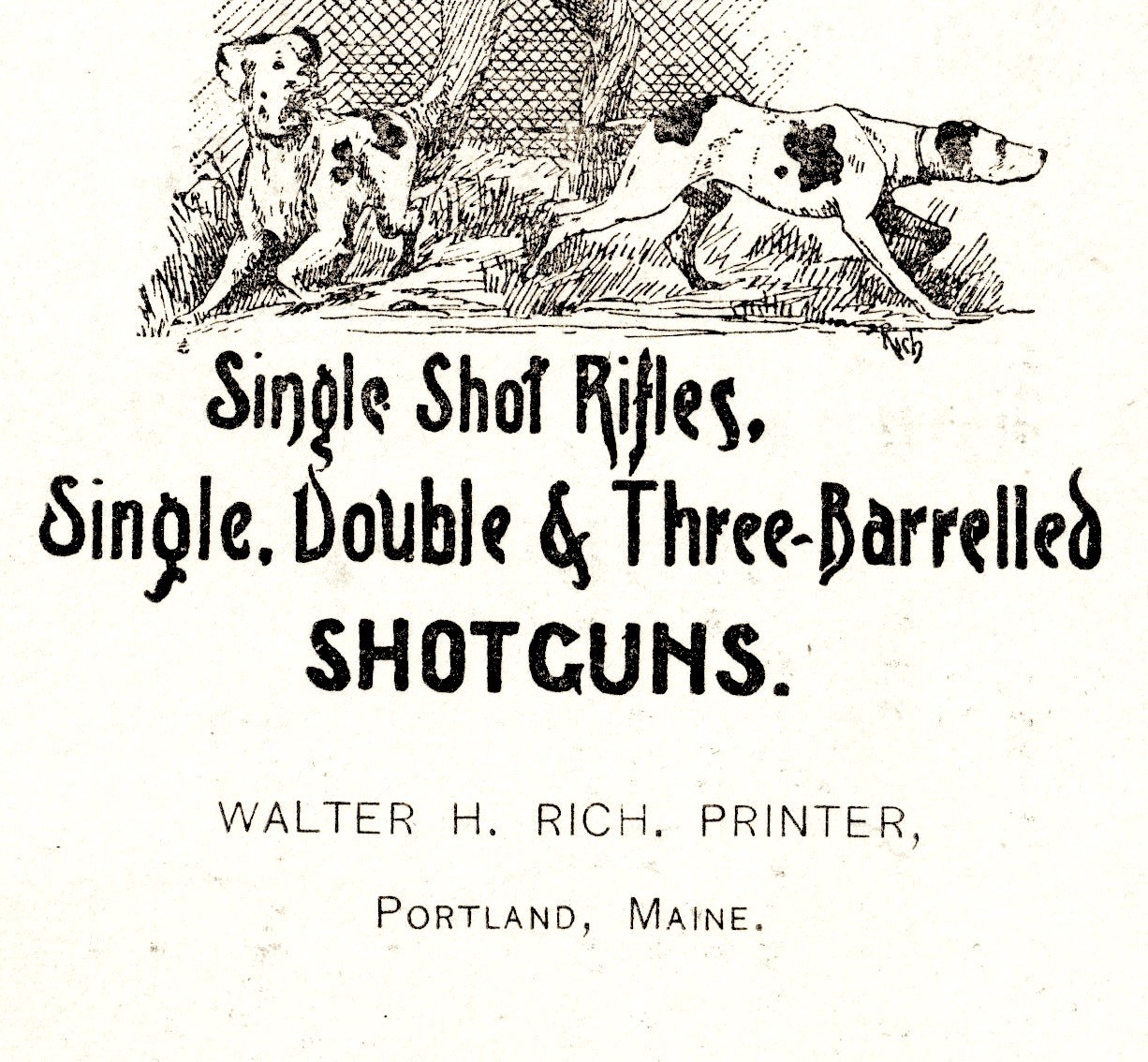 Brooks 3-Barrelled Shotgun 1892 Arms & Tool Rifle Folder Advertising Trade Card