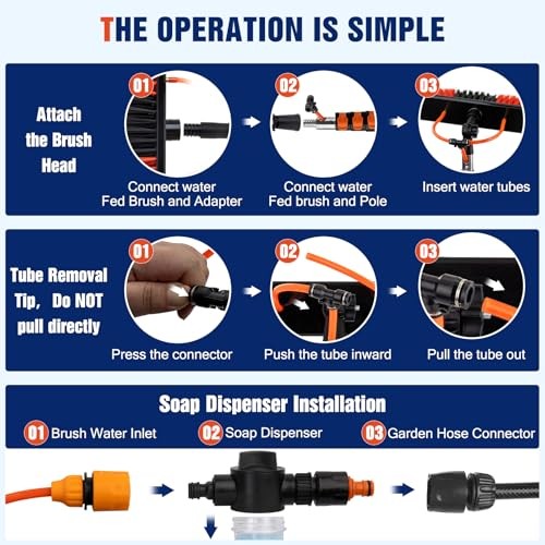 Water Fed Pole Window Cleaning System & Solar Panel Cleaning Kit, 18FT