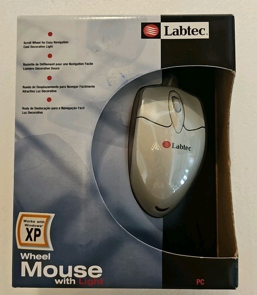 Labtec Wheel Mouse With Light PS/2 Connection XP New( Open Box)