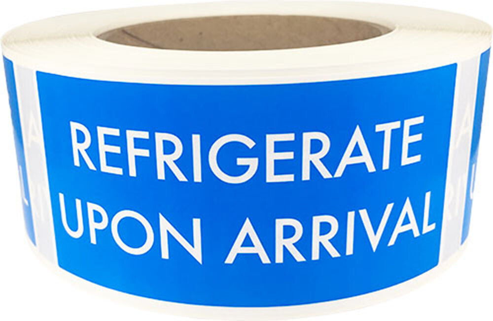 REFRIGERATE UPON ARRIVAL Labels | 2 x 4" Inches | 500 Pack