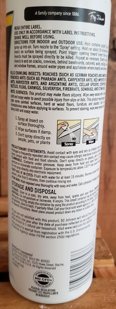 (3) Raid Essentials Ant Spider & Roach 10oz *Safe For Children & Pets*