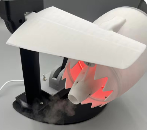 Turbofan Aircraft Engine USB Desktop with Humidifier and Red Tail Light Model