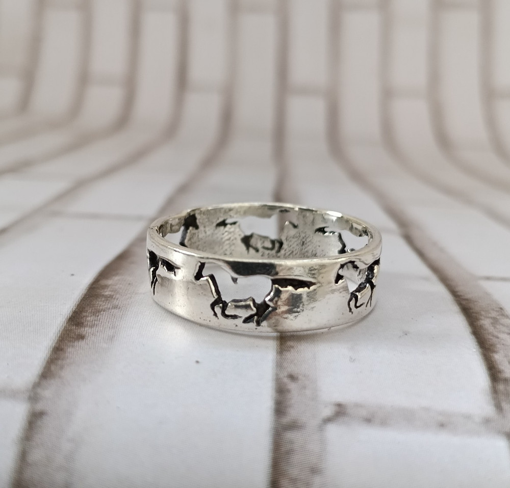 Solid 925 Sterling Silver Ring Statement Horse Ring Handmade All Size AK1509