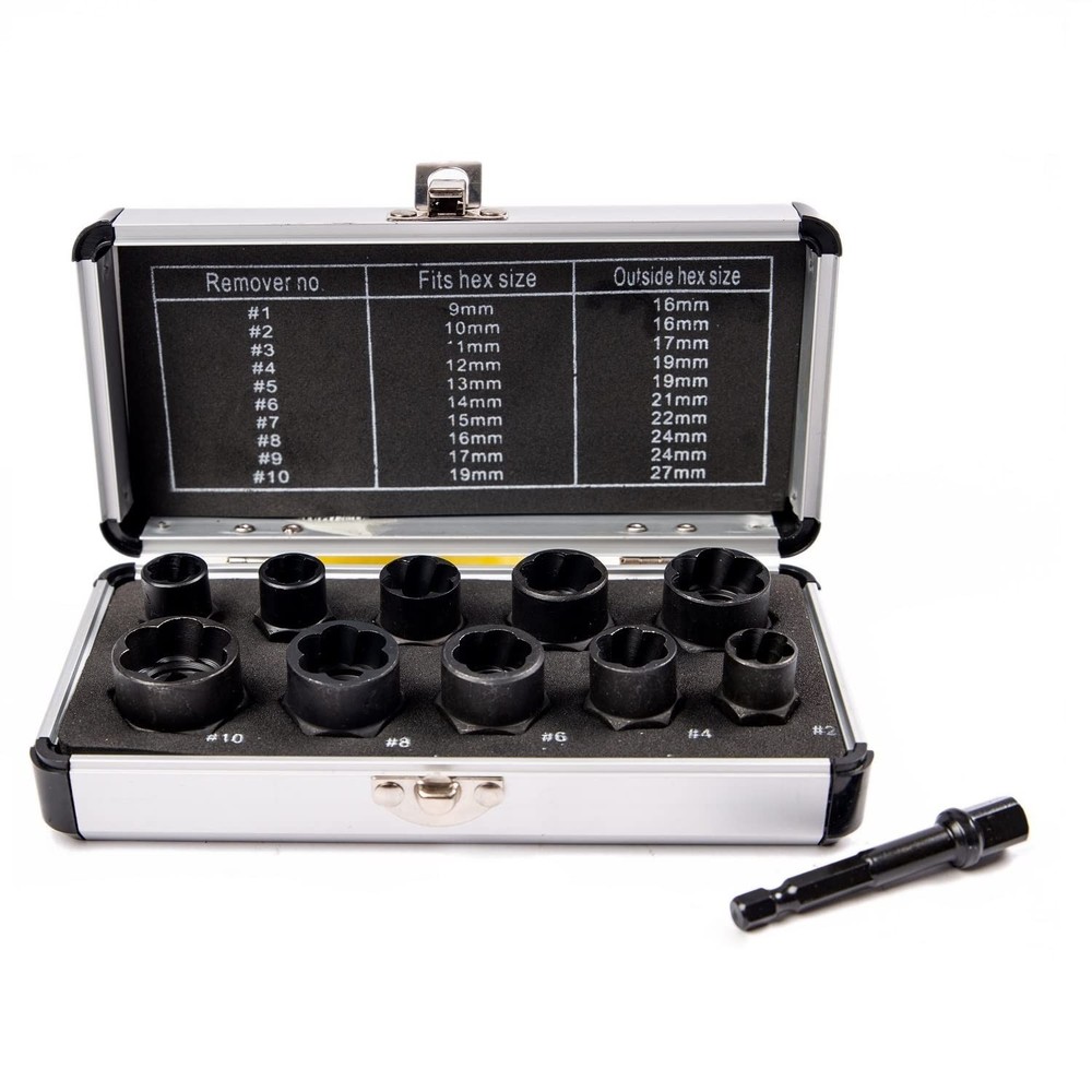 10Pcs Bolt Extractor Damaged Nut Remover Set,Broken Screw Nut Bolt Extractor ...