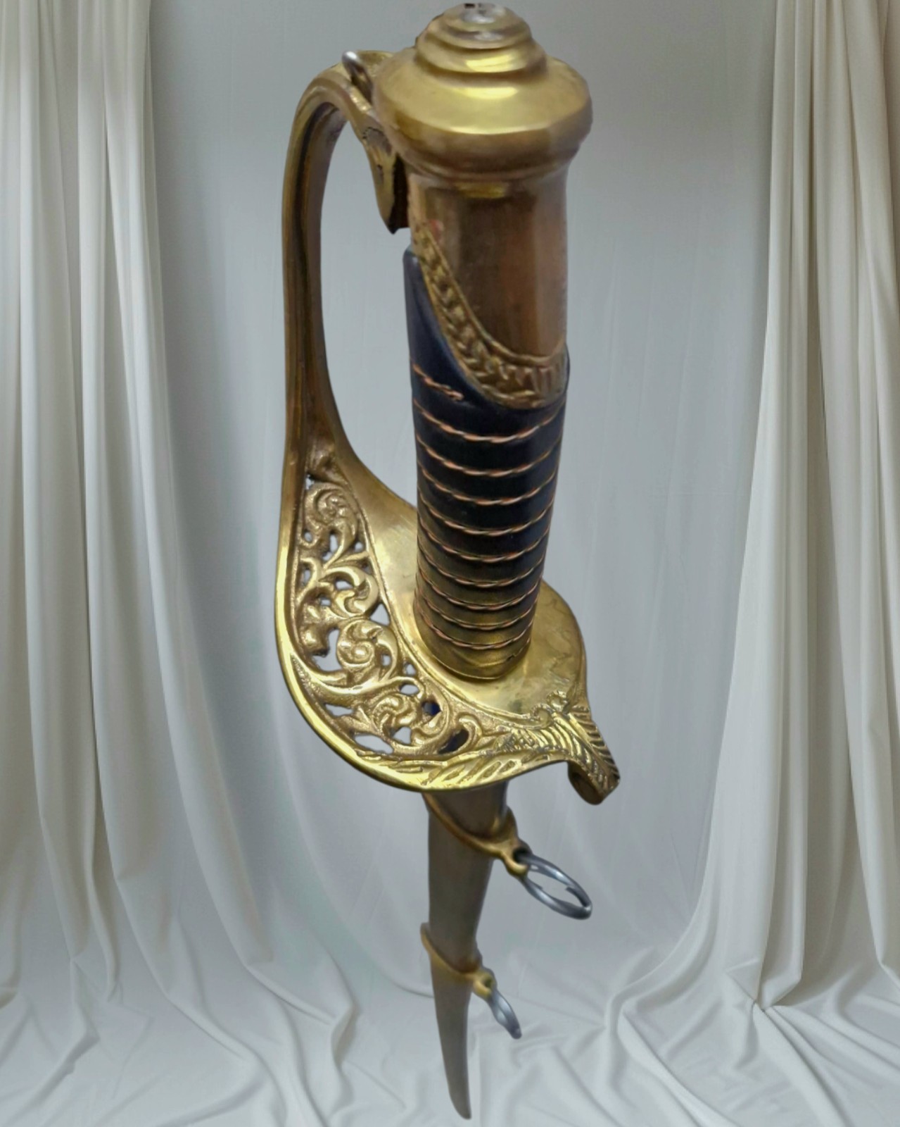 Decorative Brass Handle Naval Officer Dress Sword Replica – Ornate Guard,...