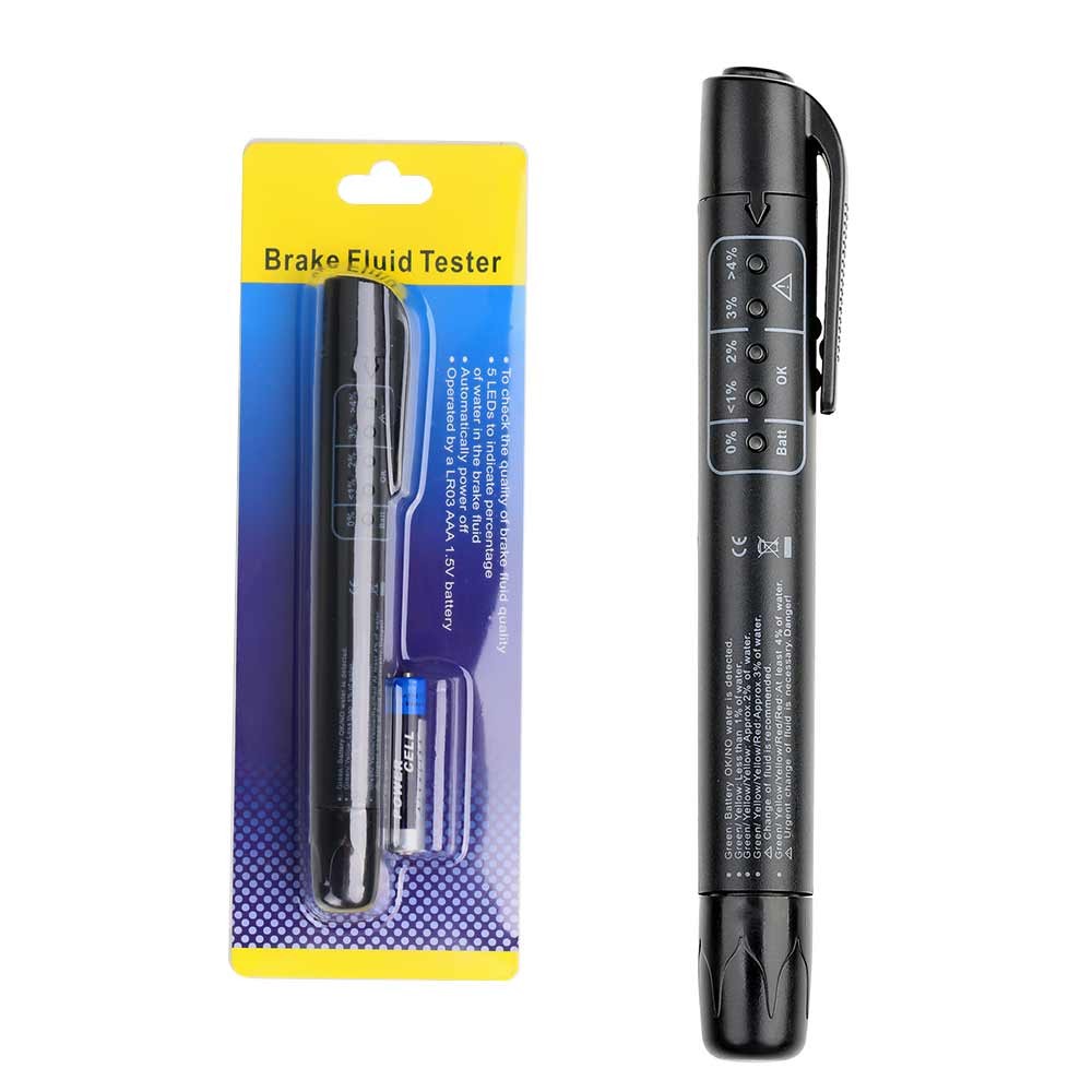 Brake Fluid Tester Pen 5 LED Mini Indicator Auto Diagnostic Testing Tool