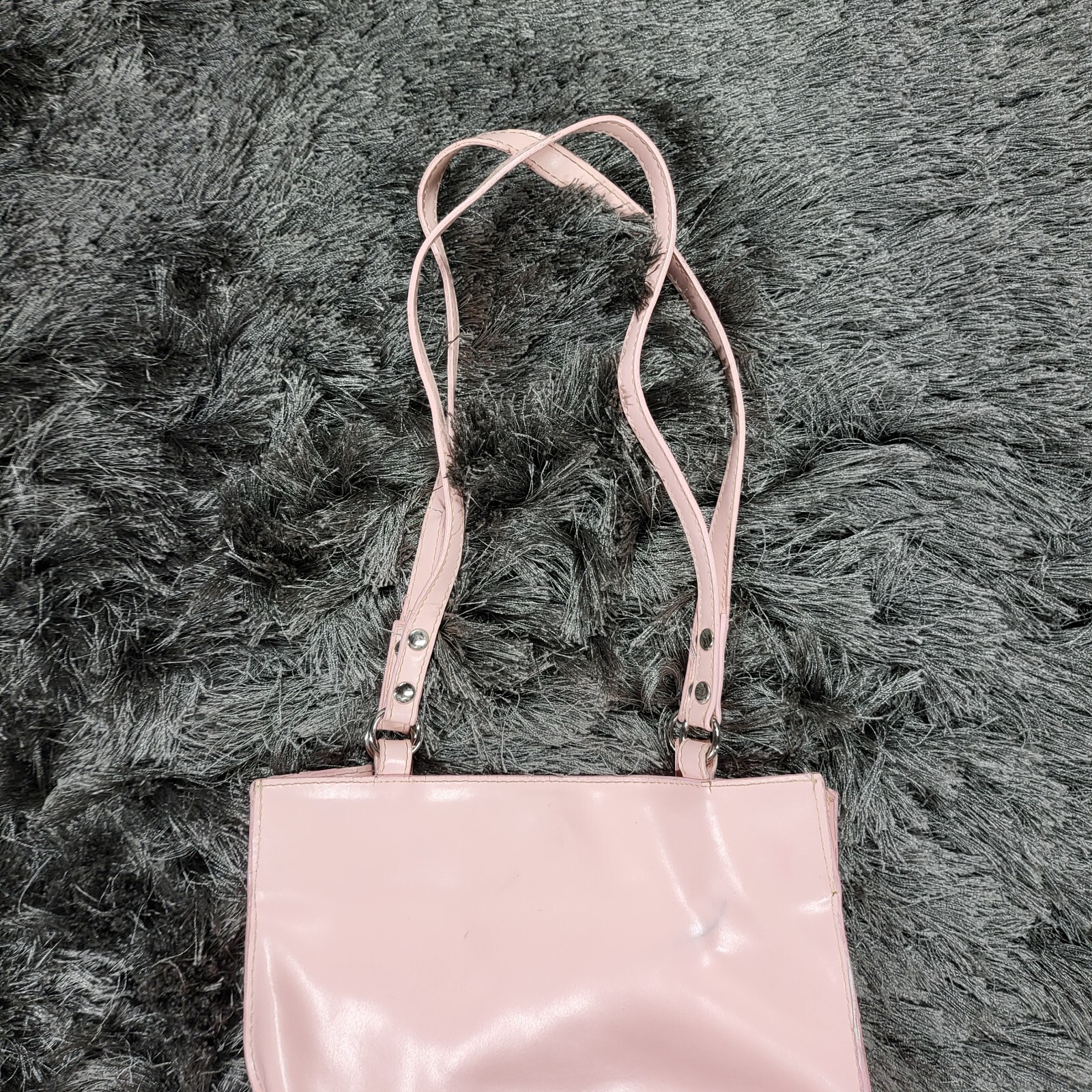 Vintage Walt Disney Sleeping Beauty Vinyl Tote Bag Blue Double Handle 9x12 Flaw