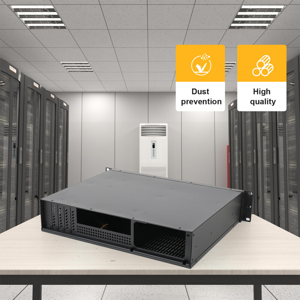 2U Server Rack Cabinet Network Chassis Rackmount Computer Case Enclosure ITX ATX
