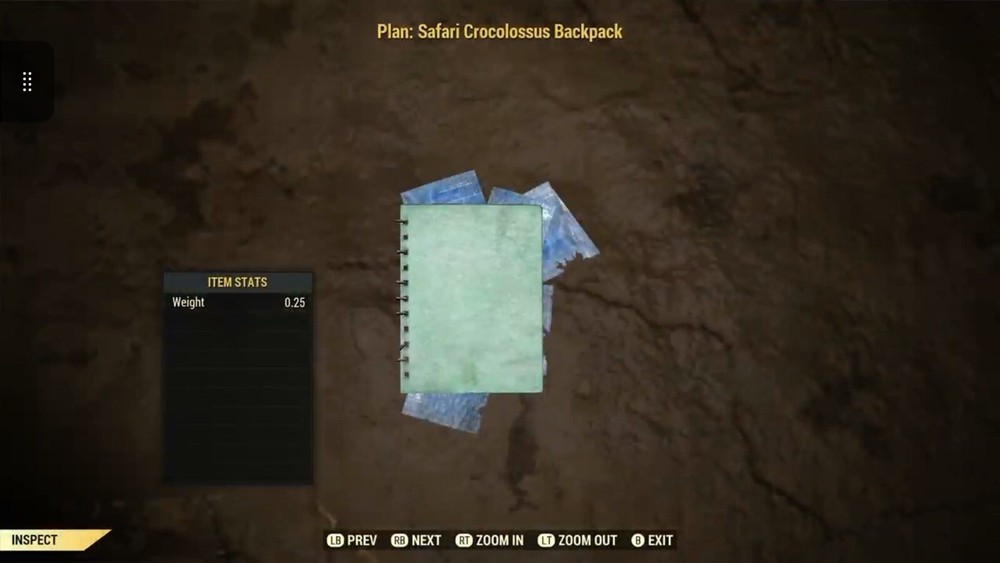 (Xbox) Safari Crocolossus Backpack Plan - Rare Plan