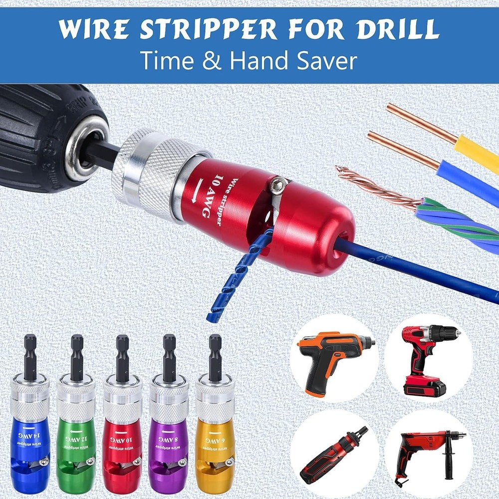 Professional Quality Wire Stripper Drill Attachment - Adjustable for All Gauges