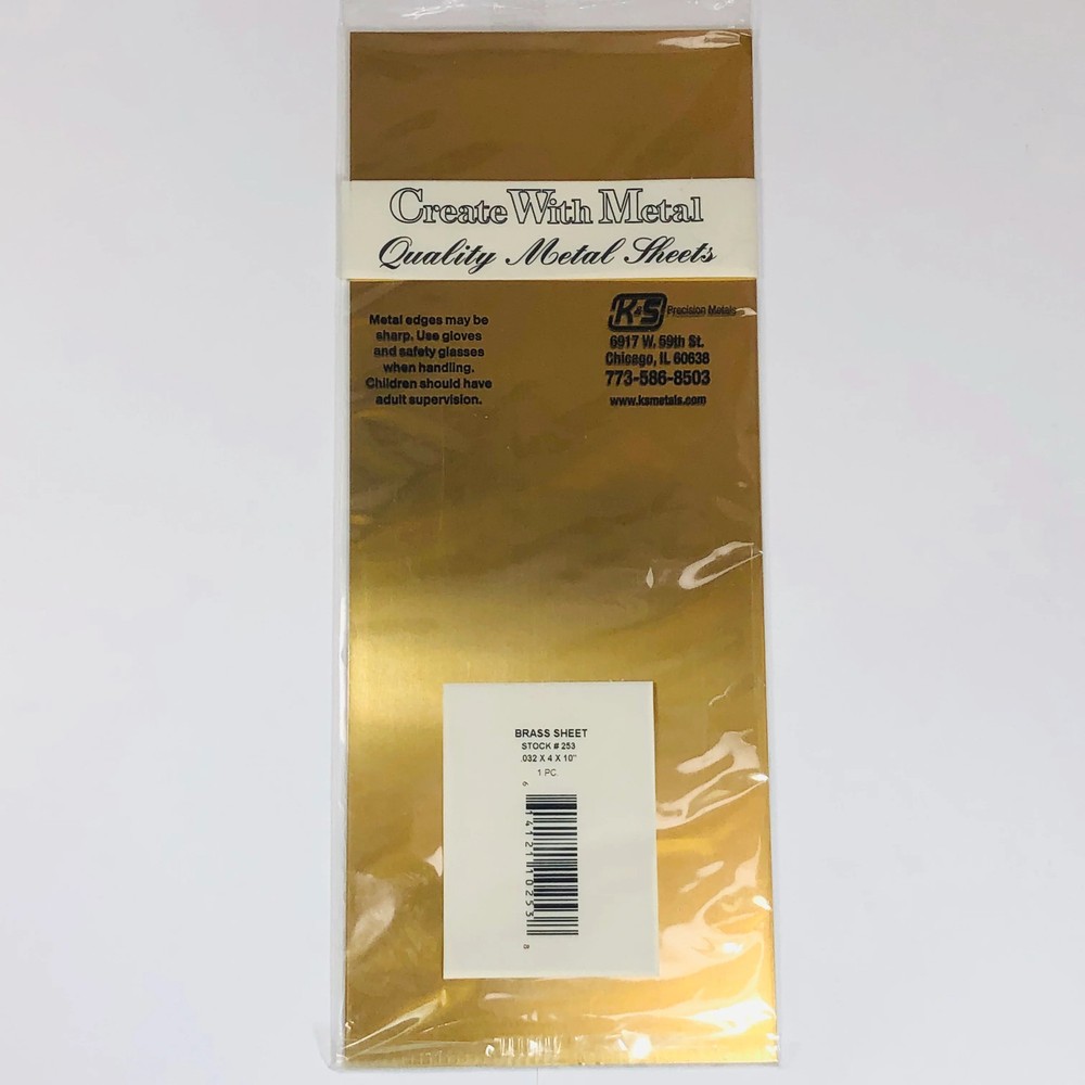 K&S 253 Brass Sheet 0.032"x 4" x 10"