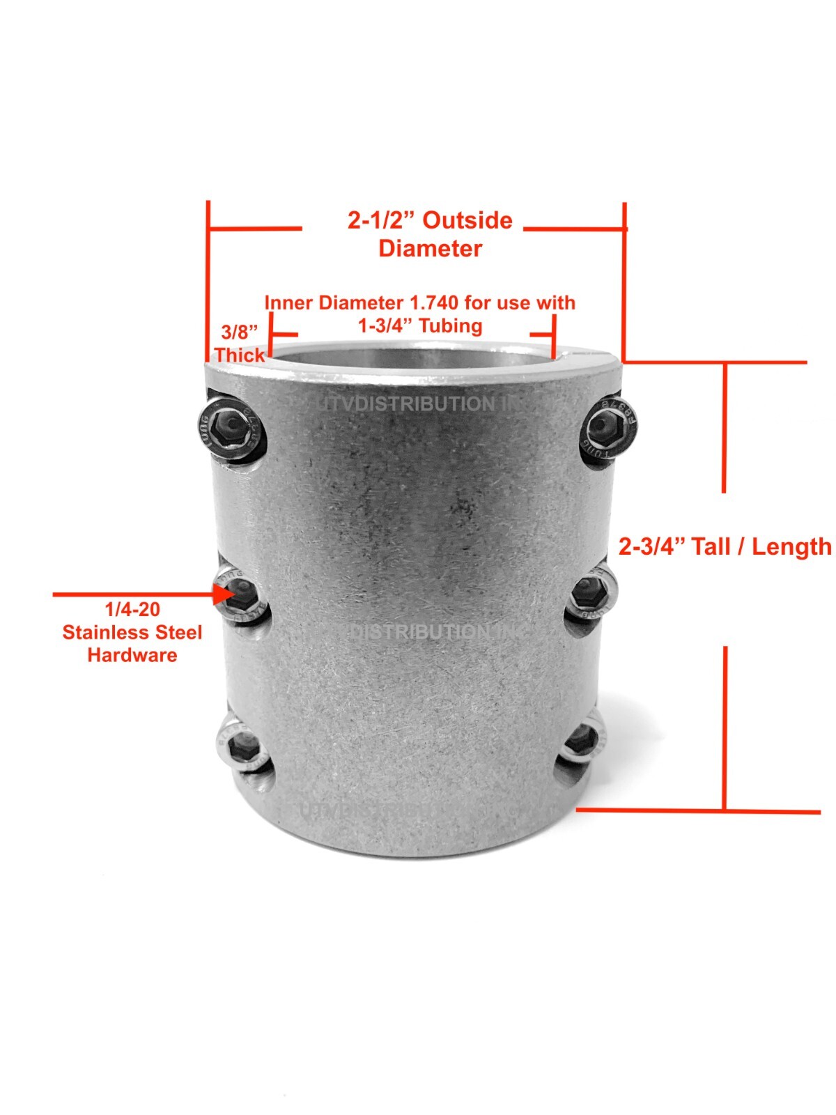 4 Steel tube clamps weldable bolt on 1.75" 1 3/4" roll cage mounts USA Made -L