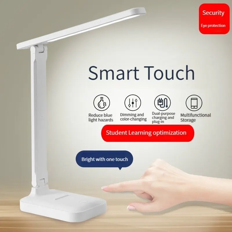 LED Desk Lamp Touch Sensor Reading Foldable Table Lamp Eye Caring Reading Light