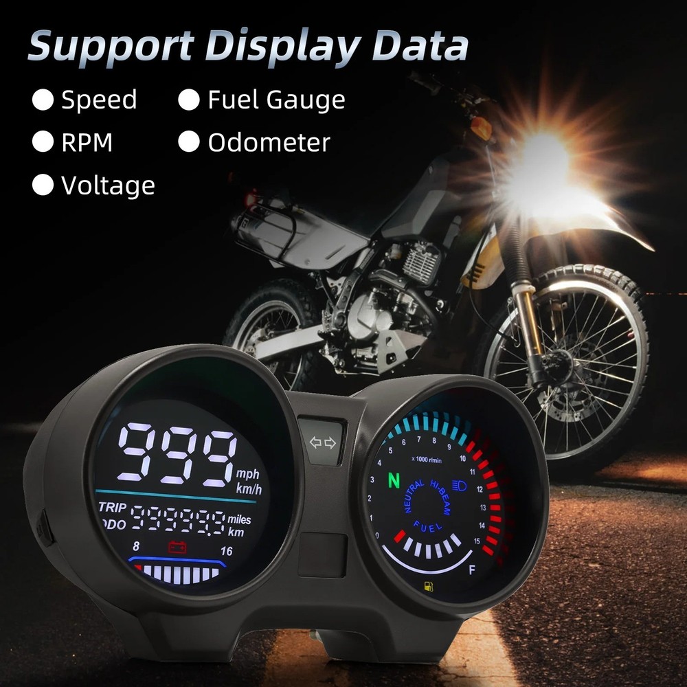 Universal Digital Meter Board For Motorcycle LCD Speedometer TachometerIndicator