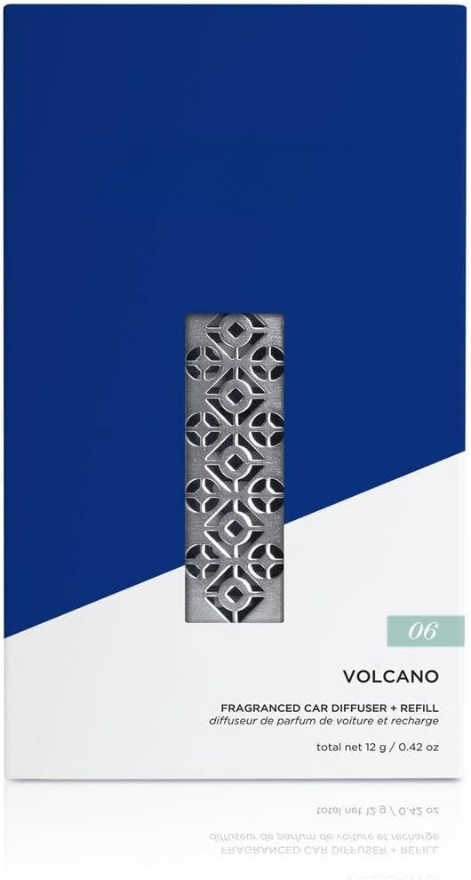 Volcano Scented Car Diffuser (with Refill)  Includes Tropical Fruit Scent Refill