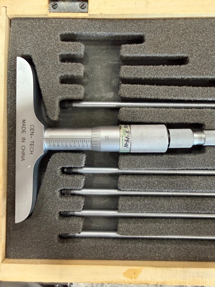 Cen-Tech .001" Extension Depth Micrometer with 0 - 6" Depth (5 Extensions)