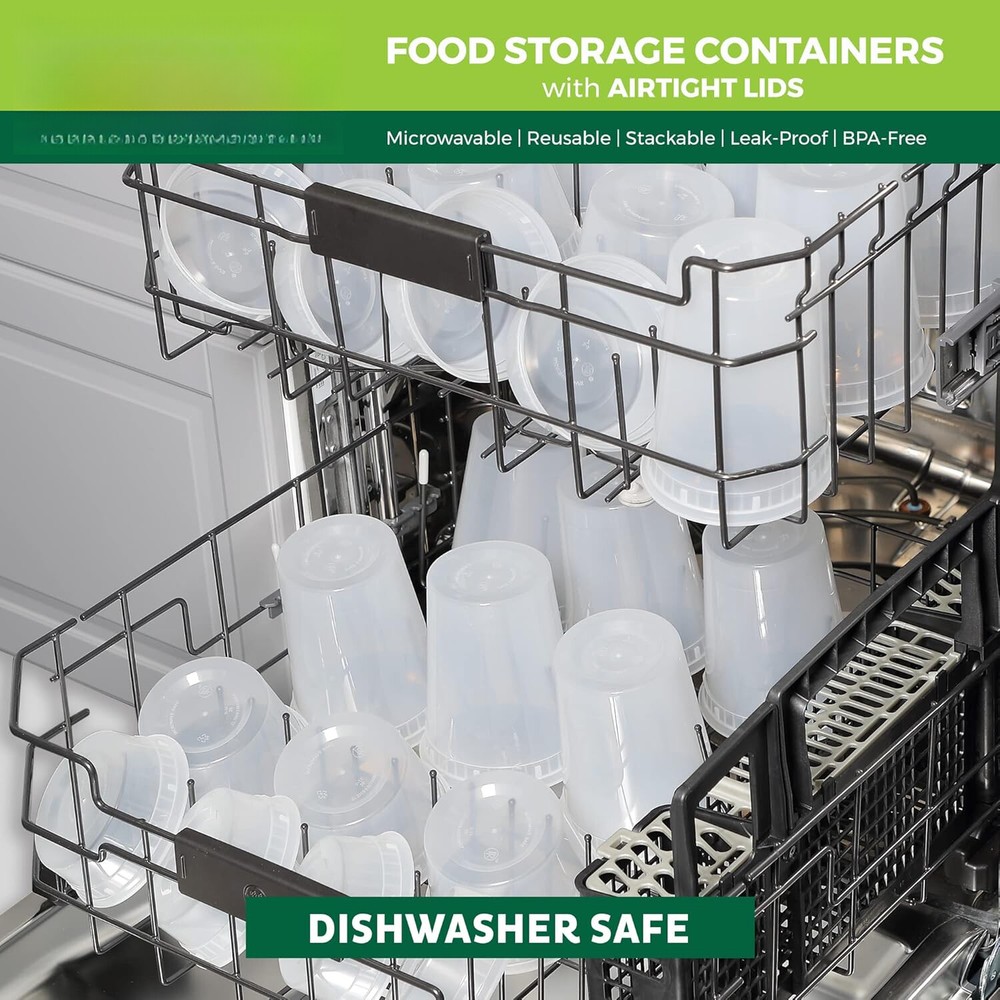 [240 Pack] 16 oz Food Storage Containers, Plastic | Stackable | Leakproof, Clear
